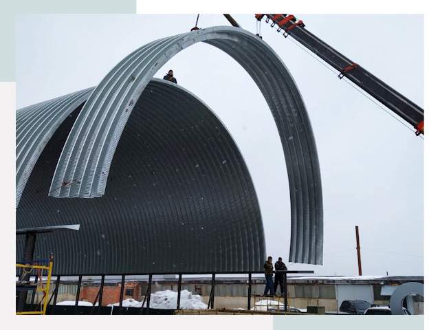 Полукруглые ангары в Брянске